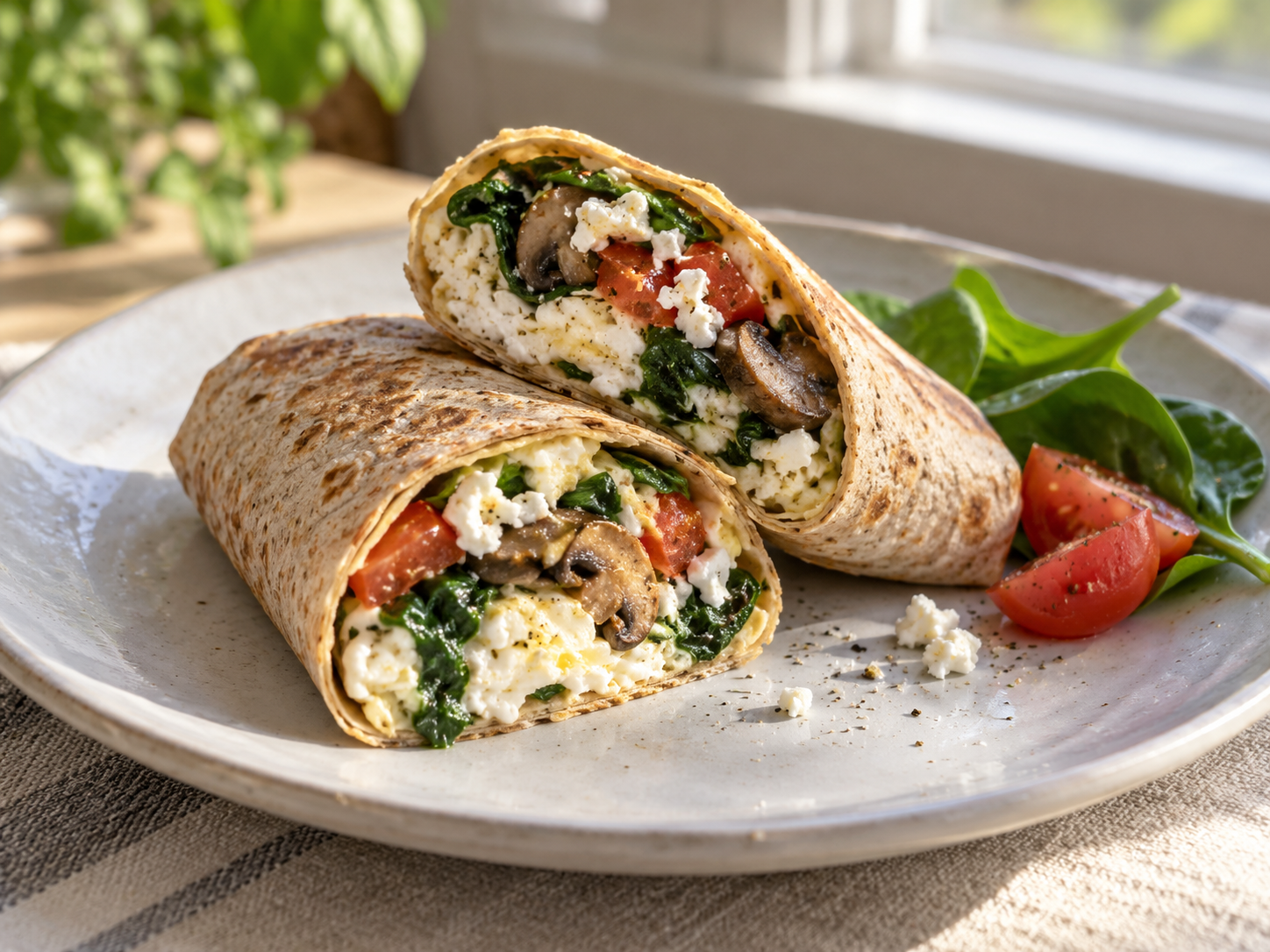 Egg White Mushroom Breakfast Wrap