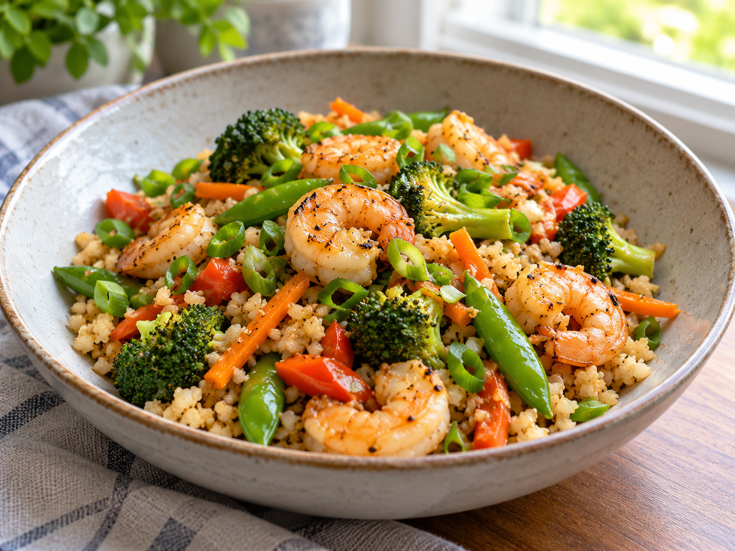 Shrimp Cauliflower Rice Stir-Fry