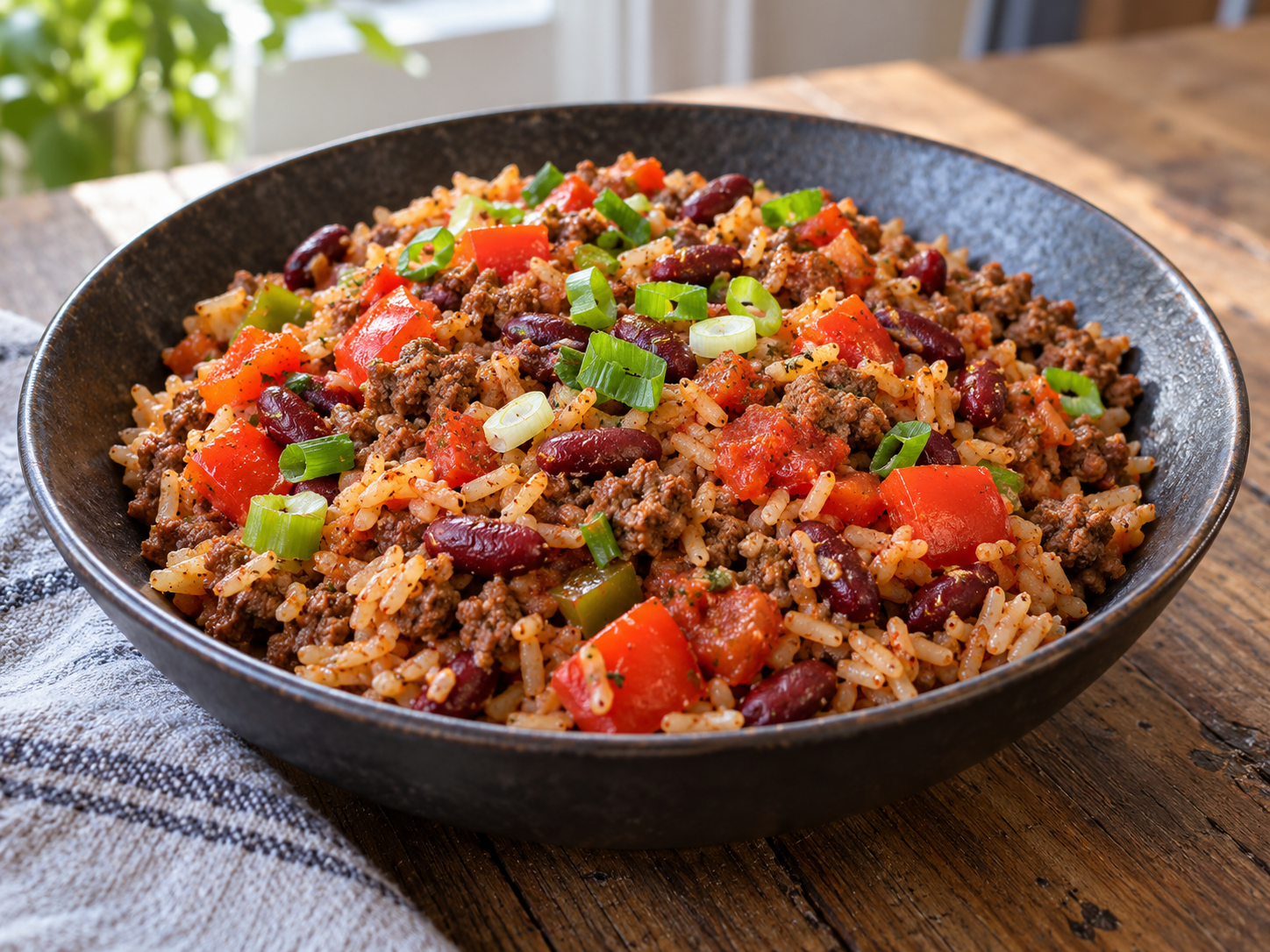 Beef and Bean Rice Skillet