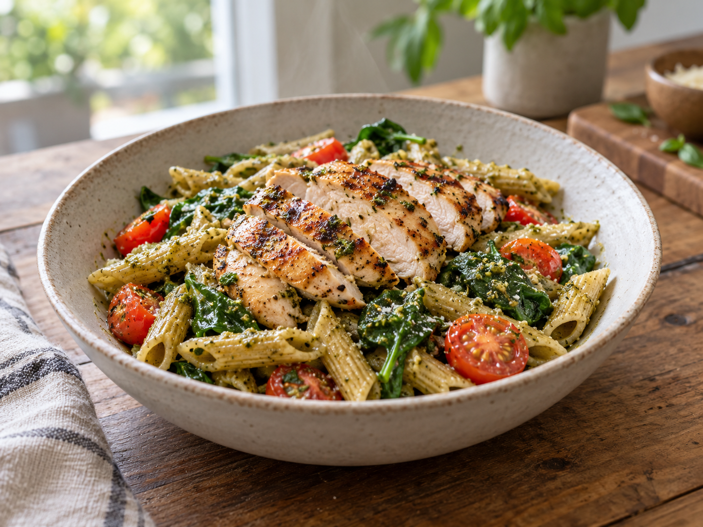 Chicken Pesto Pasta Power Bowl