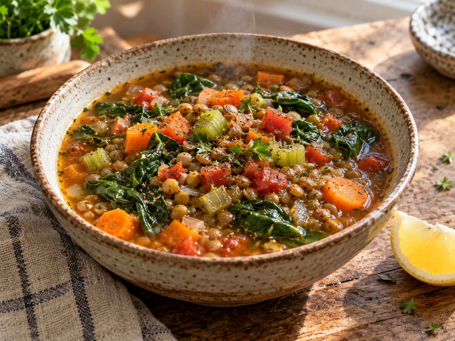 Lentil Spinach Soup