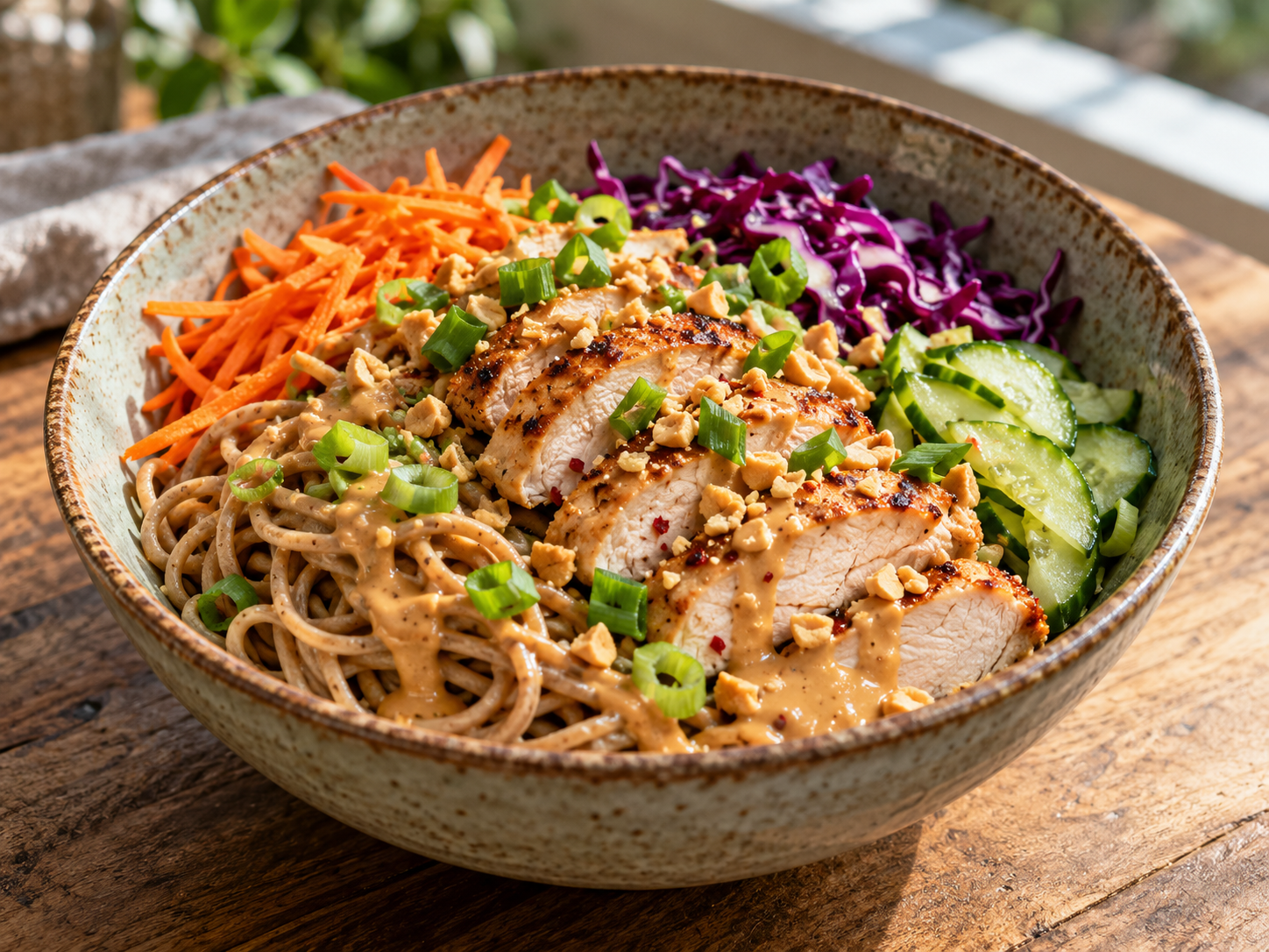 Peanut Chicken Noodle Bowl